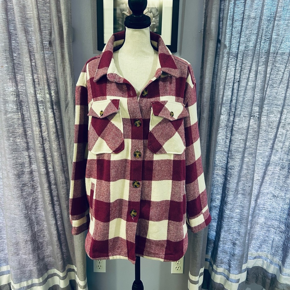 Plaid Button-Up Shacket